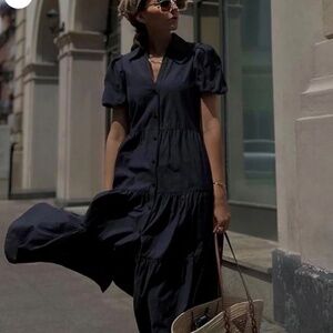 Brochu Walker Havana Dress in Navy. Size Small.